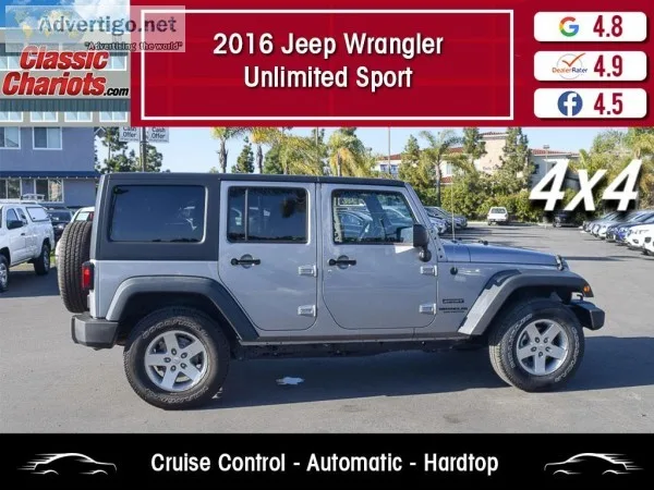 Used 2016 Jeep Wrangler Unlimited Sport S for Sale in San Diego 