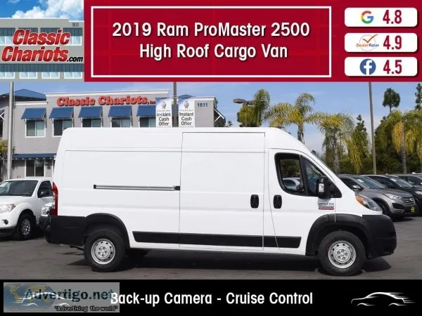 Used 2019 RAM ProMaster 2500 High Roof Cargo Van for Sale in San