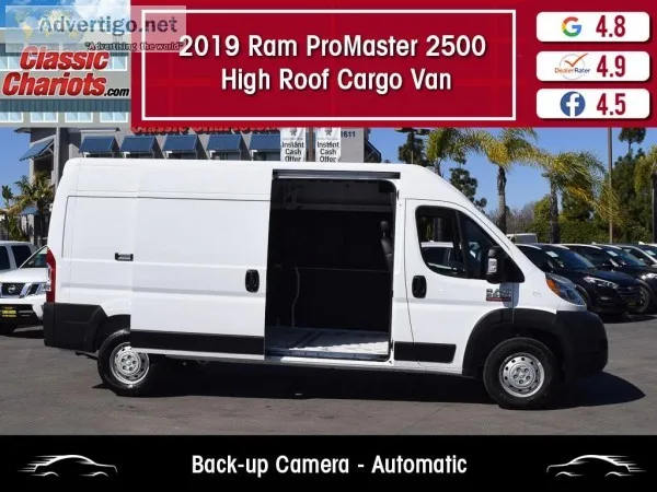 Used 2019 RAM ProMaster 2500 High Roof Cargo Van for Sale in San