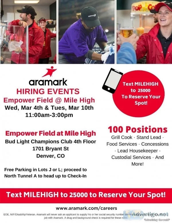Hiring Event at Empower Field  Mile High - Text MILEHIGH to 2500