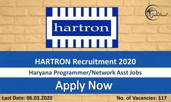 HARTRON Recruitment 2020 Haryana (117) ProgrammerNetwork Asst Jo