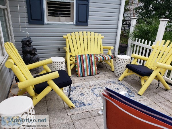 3 Piece set Hand Made Adironack furniture