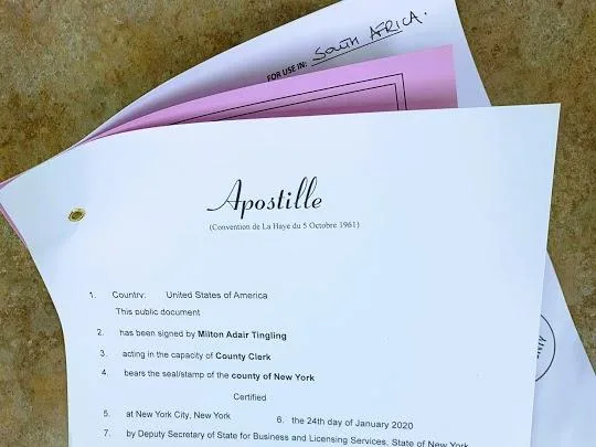SOUTH AFRICAN NOTARY LEGALIZATION and APOSTILLE SERVICES