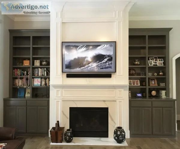 Get cozy by the fire with a custom mantel