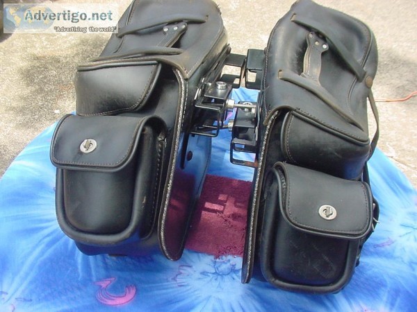 THE LEATHERWORKS 112P DELUXE WIDE ANGLE SADDLEBAGS REAR POCKETS 