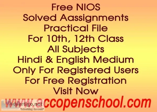 Free NIOS TMA Solved Assignments 2019-20