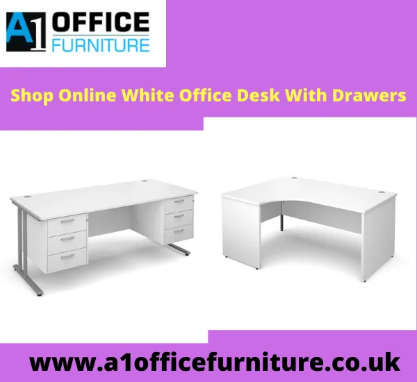 Shop Online White Office Desk With Drawers