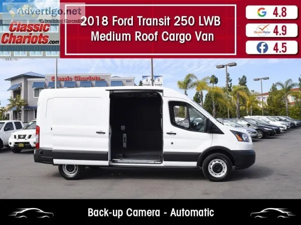 Used 2018 Ford Transit Cargo 250 LWB Medium Roof Van for Sale in