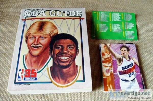 Larry Bird Magic Johnson 1980-81 NBA 35th Guide and 13 1995-96 F