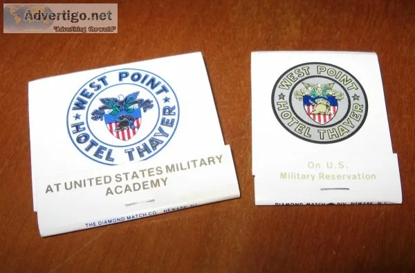 2 Vintage West Point Match Books Advertising Hotel Thayer New Yo