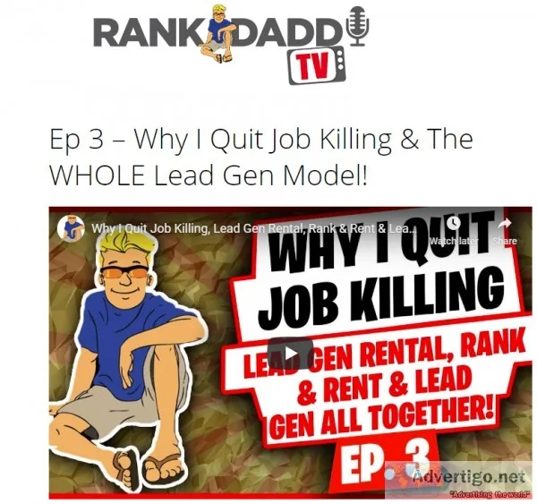 Rank and Rent Lead Generation Business (Video Blog)