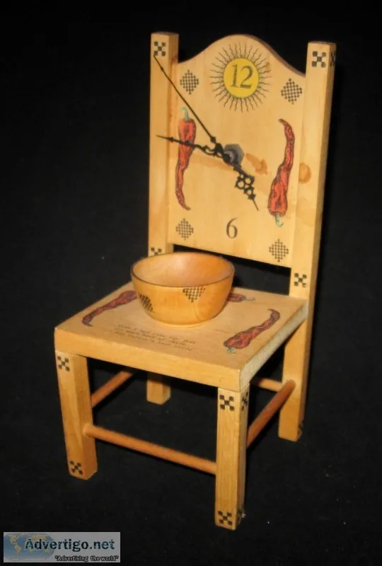 Vintage Heather Ramsay Paravenue Unique Wood Chair Clock Chile D
