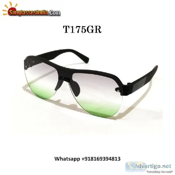 Green Gradient Aviator Sunglasses for Men