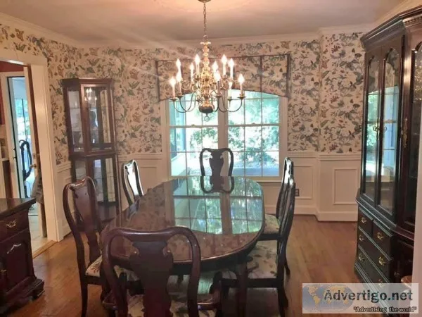 Table and six chairs china cabinet sideboard