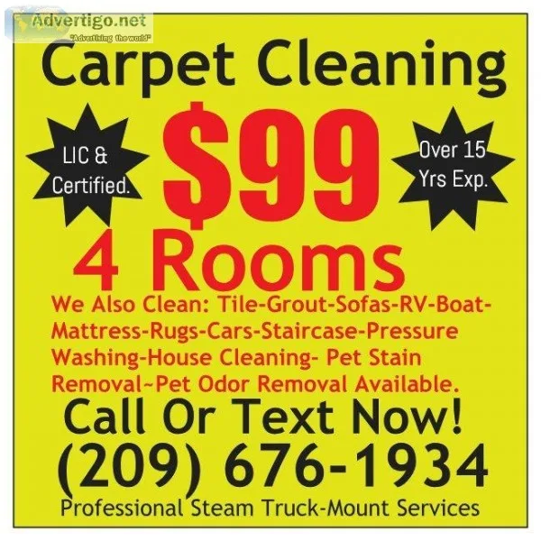 TILECARPET CLEANING STEAM TRUCK MOUNT-FURNITURE RV- ROOM 25