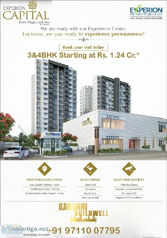 Pay 5 Lacs and Book 3 and 4BHK at Vibhuti Khand Lucknow
