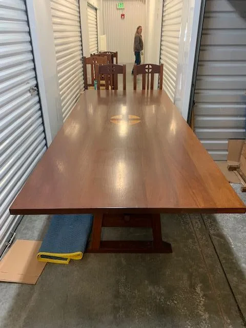 Arts and Crafts Mission Style Dining Table and Chairs
