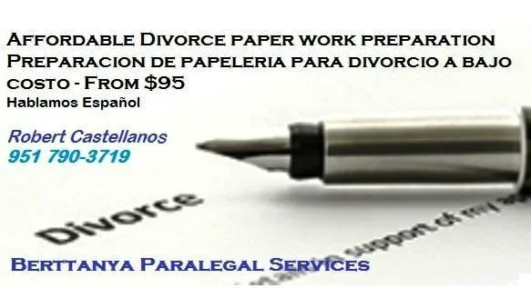 Divorce paper work preparation at low cost from 95 Hablamos Espa