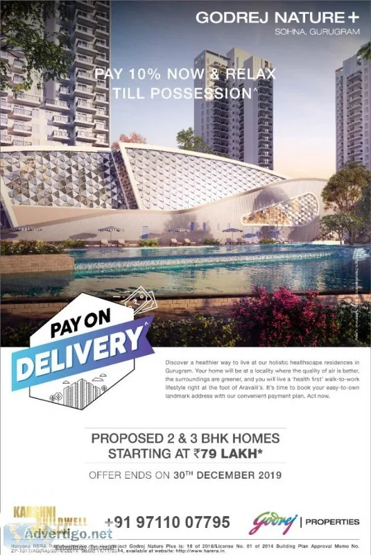 Godrej Nature Plus &ndash Pay 10% Now and Rest On Possession