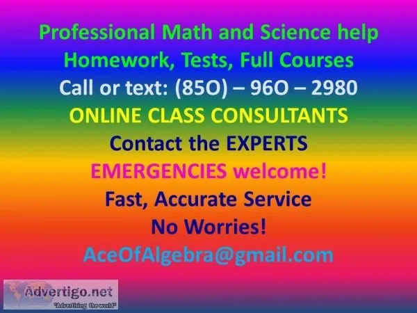 Online Tutoring HW Tests MATH SCIENCE STATs