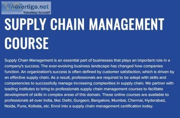 Online Courses For Supply Chain Management In India