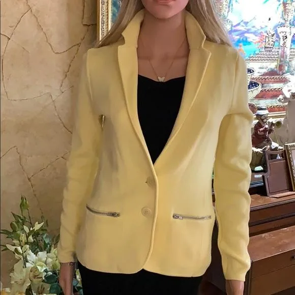 Elegant Talbots Knit Jacket Size X-Small Yellow Like NEW