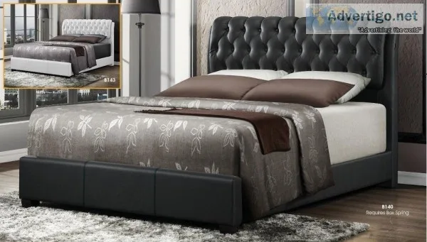 brand new queen bed white and black color