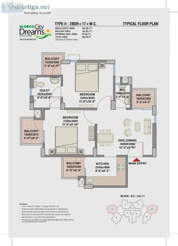 Eldeco City Dreams &ndash Affordable 1and2BHK Flats at IIM Road 