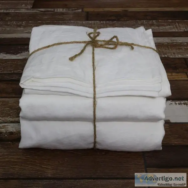 Buy Linen Sheets Set Optic White From Linenshed Australia