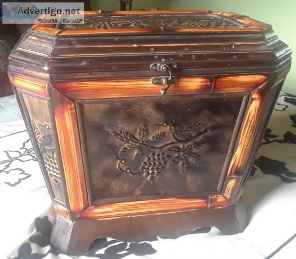 Wood and Metal Decorative ChestTrunk