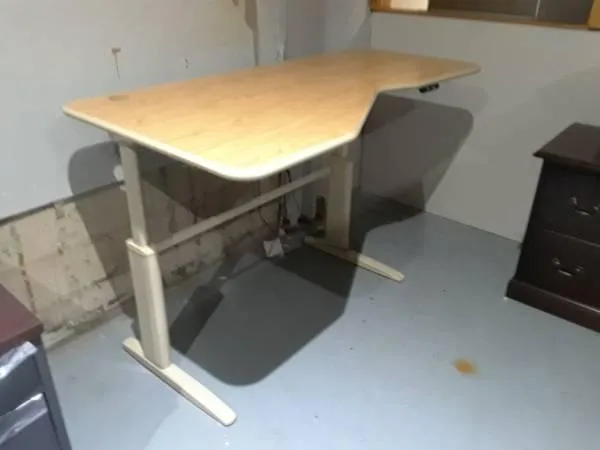 Commercial Grade Tan Height Adjustable DeskWork Station