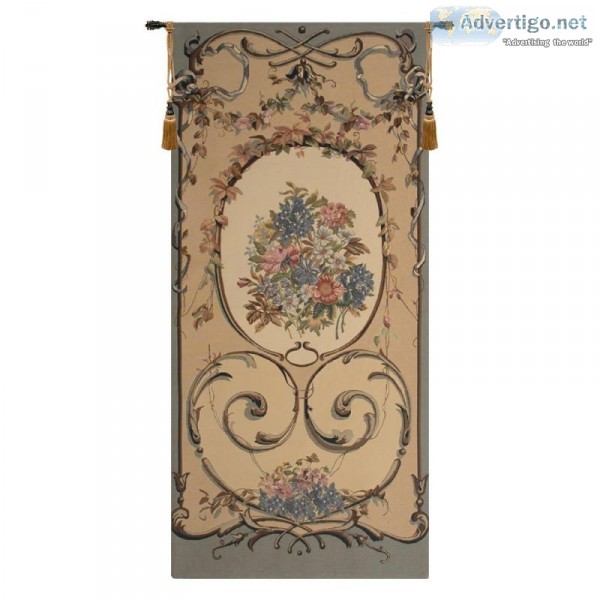 CAROLINE BLUE BELGIAN TAPESTRY WALL HANGING