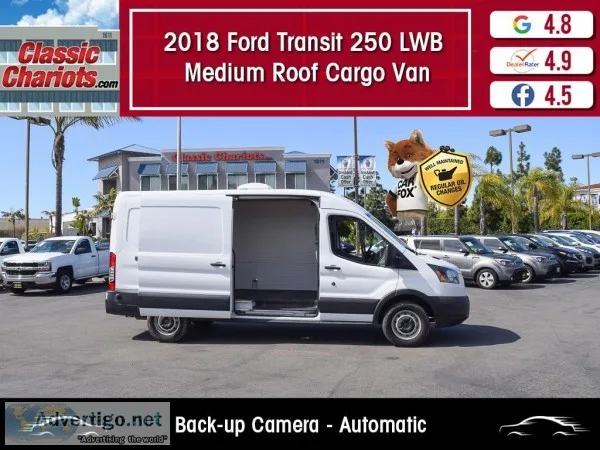 Used 2018 Ford Transit Cargo 250 LWB Medium Roof Van for Sale in