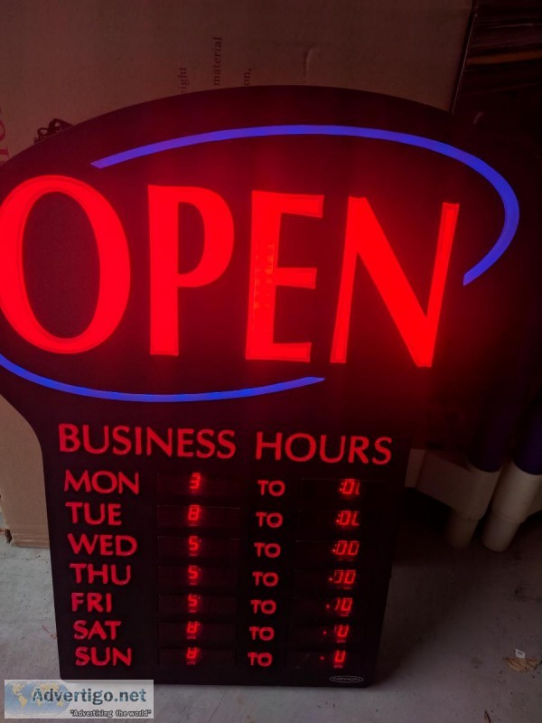 Open Sign-Newonwith hours programmableflashin g controlsadapter 