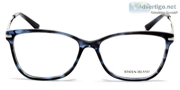Cateye Eyeglass for Women Blue DA Front with Blue Silver Temples