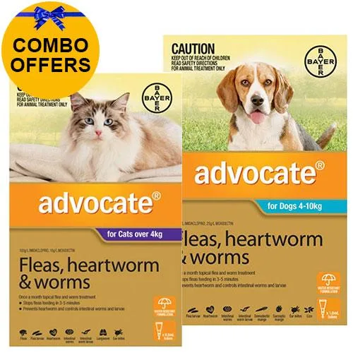 Buy Advocate for Cats Over 4 kg  Advocate for Dogs Combo Pack