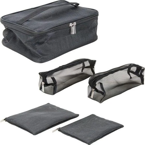 PC08 5 IN 1 MESH MAKEUP MULTIPURPOSE ORGANIZER BAG WITH ZIPPER B