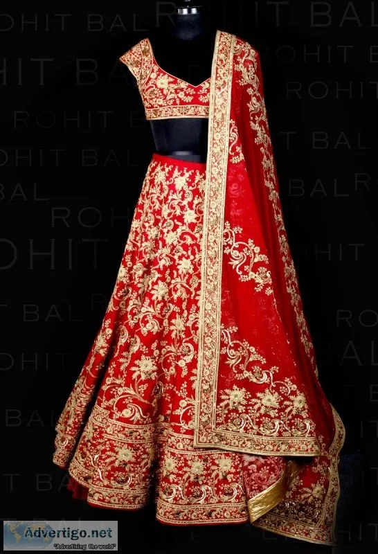 Embroidered or Printed Designer Bridal lehenga Only On RohitBal