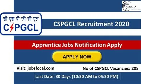 CSPGCL Recruitment 2020 (208) Apprentice Jobs Notification Apply