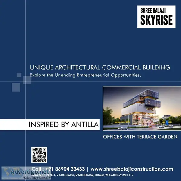 Offices with terrace garden area start from 493 sqft to 6000 sqf