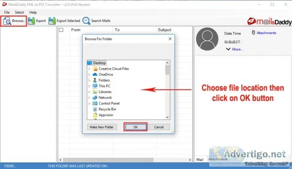 Mailsdaddy eml to pst converter tool