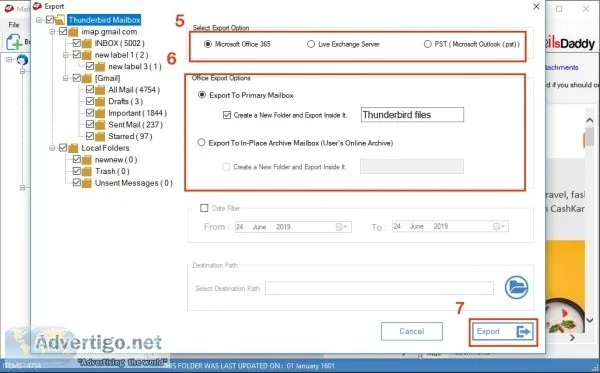 Mailsdaddy thunderbird to office 365