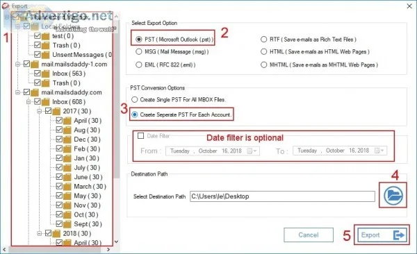 Mailsdaddy thunderbird to outlook 