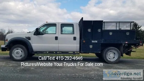 2009 Ford F-450 Crew Cab Diesel 4x4 Flatbed Truck