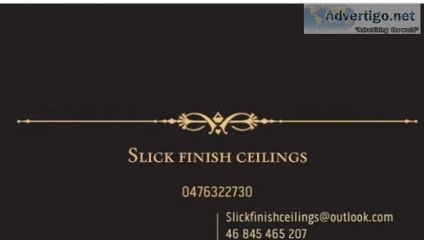 Slick finish ceilings