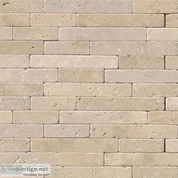 Chiaro Travertine 8x18 Tumbled Stone Veneer