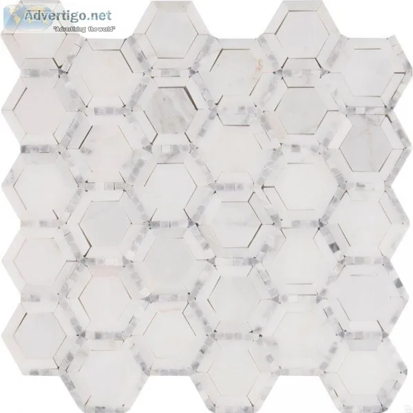 Telaio White 2X2 Hexagon Honed Mosaic