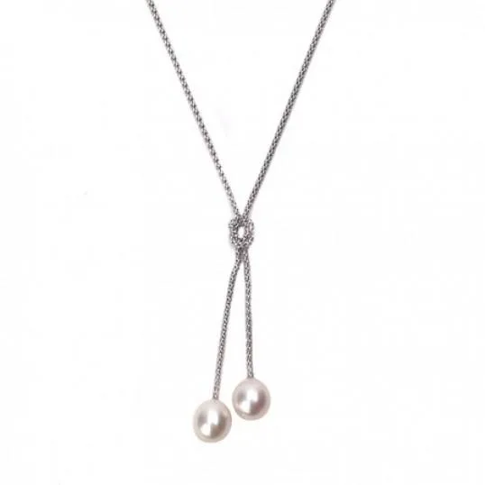 Silver Knot Pearl Necklace For Sale  Inspired Silver
