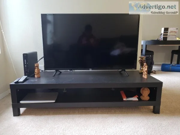 Ikea TV Table brown-black double stack