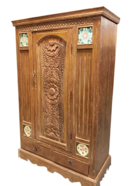 Rustic Armoire Artistic Cabinet Farmhouse Boho Eclectic Tiles Ac